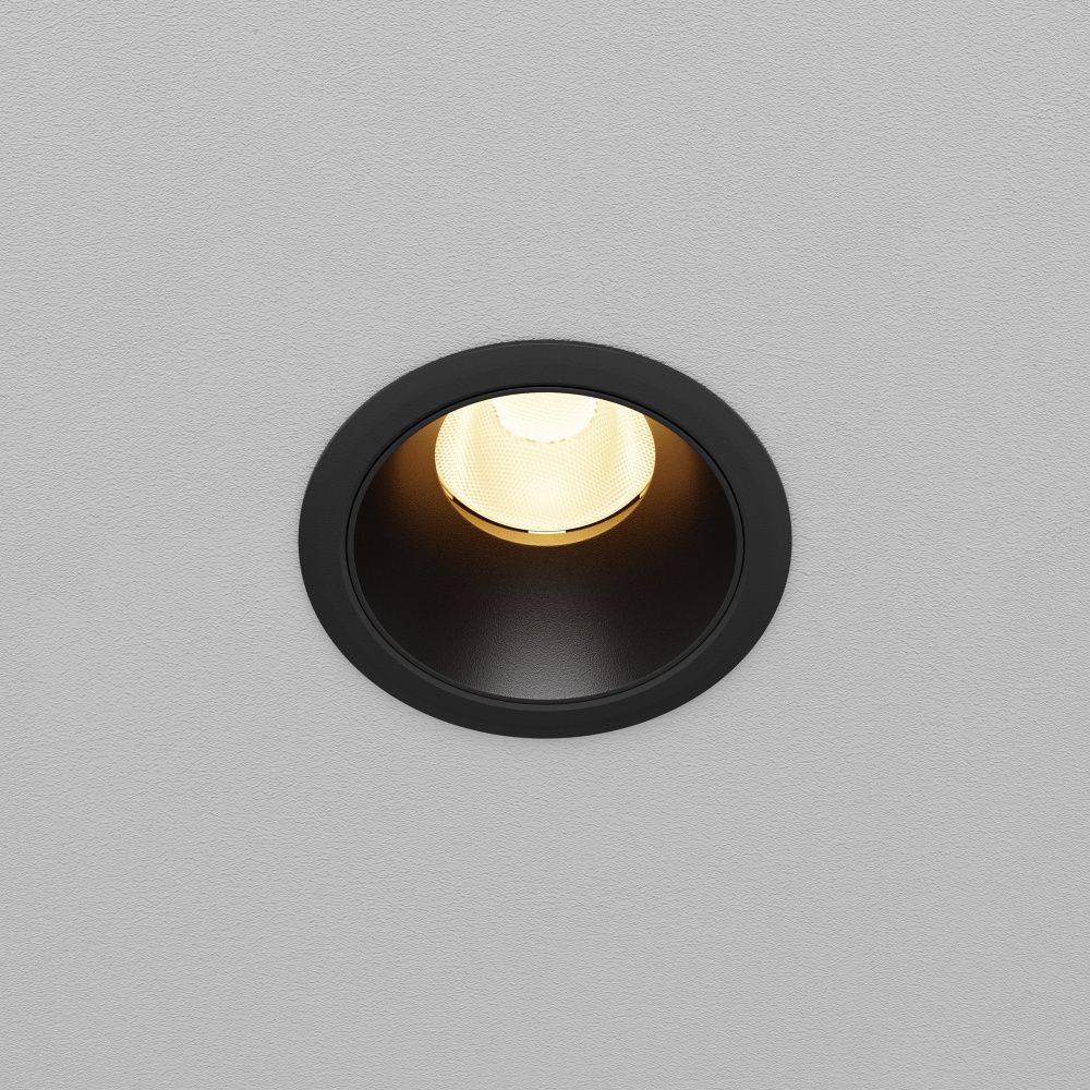 Встраиваемый светильник 7*8 см, вр 6 см, *LED*10W, 3000K, Maytoni Dip DL115-10W-3K-B, Черный