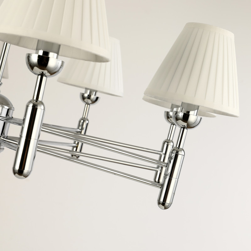 Подвесная люстра Favourite Avangard 2952-8P, D900*H540/1540, хром, плафоны из белой ткани