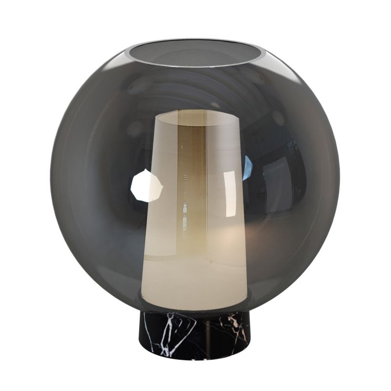 Настольная лампа 25*26 см, 1*E27 черный/мрамор Mantra Nora 8403