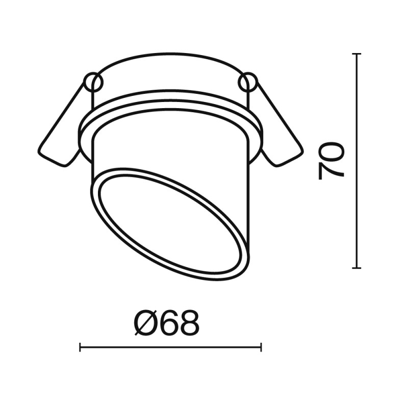 Светильник 7 см, Technical DL044-01-GU10-B, черный-золото