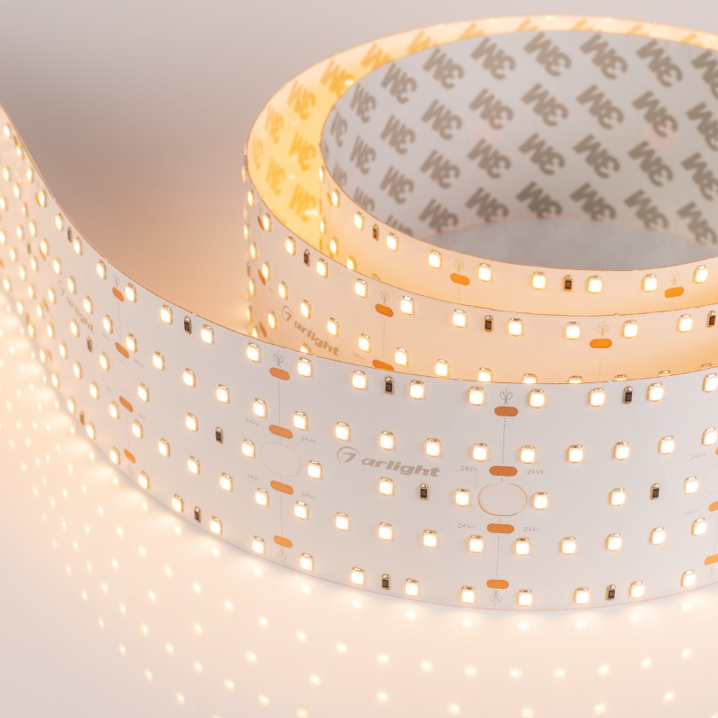 Лента S2-2500 24V Warm 2700K 59mm (2835, 420 LED/m, LUX) (Arlight, 30 Вт/м, IP20) 023407. Цена указана за 2,5 метров. Продается кратно 2,5 метрам.