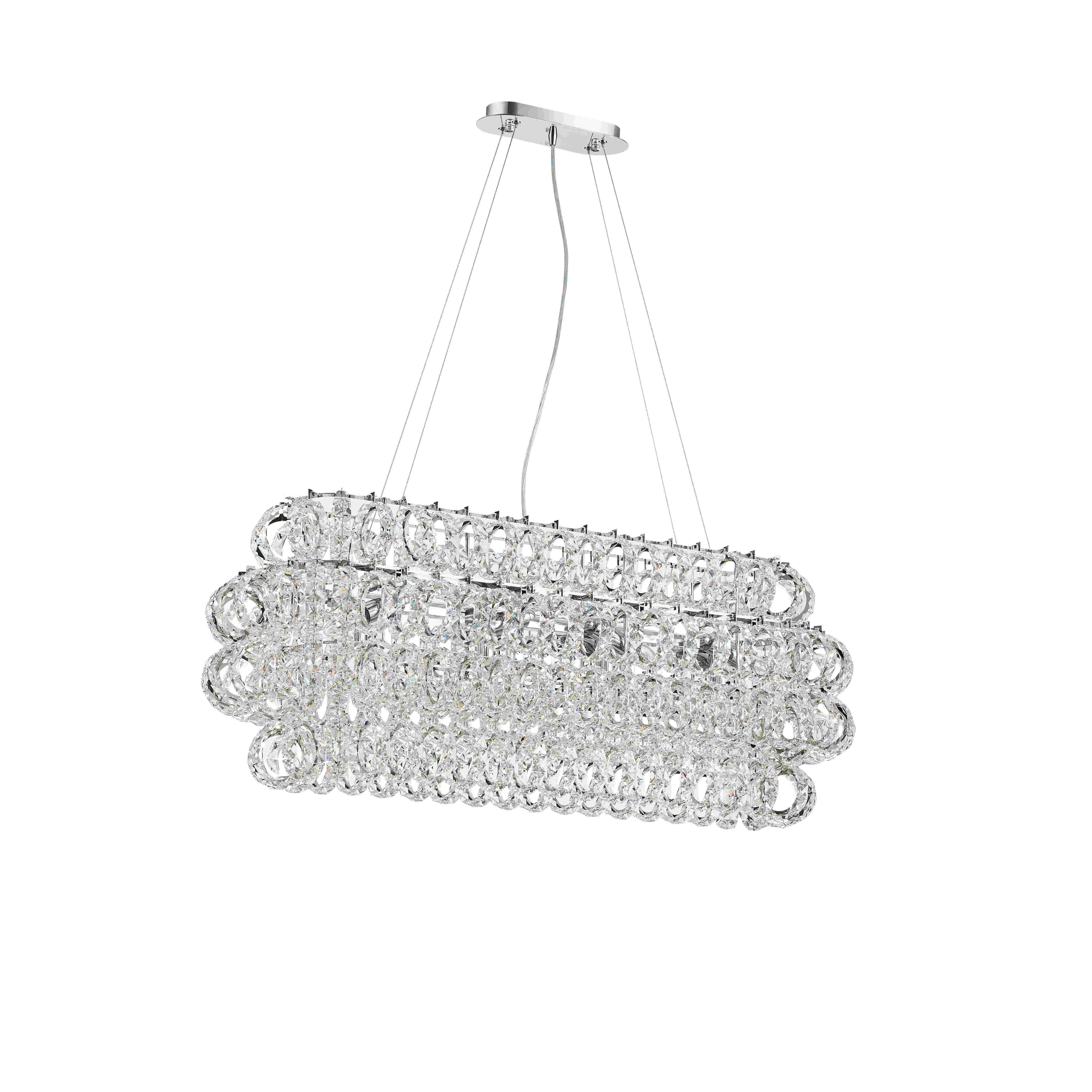Люстра 1000*310*380, 12*E14, 40W NewRgy Cristallo E91-L1000*W310*H380 CHROME, Хром