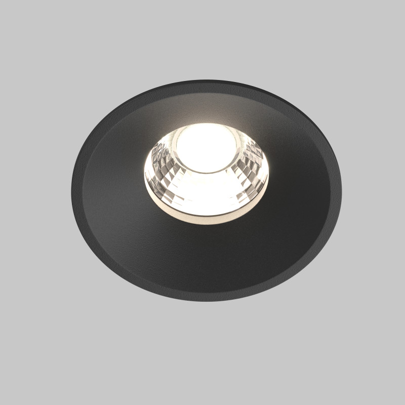Встраиваемый светильник 8*8*6 см, LED, 12W, 4000К, Maytoni Technical ROUND DL058-12W4K-B черный