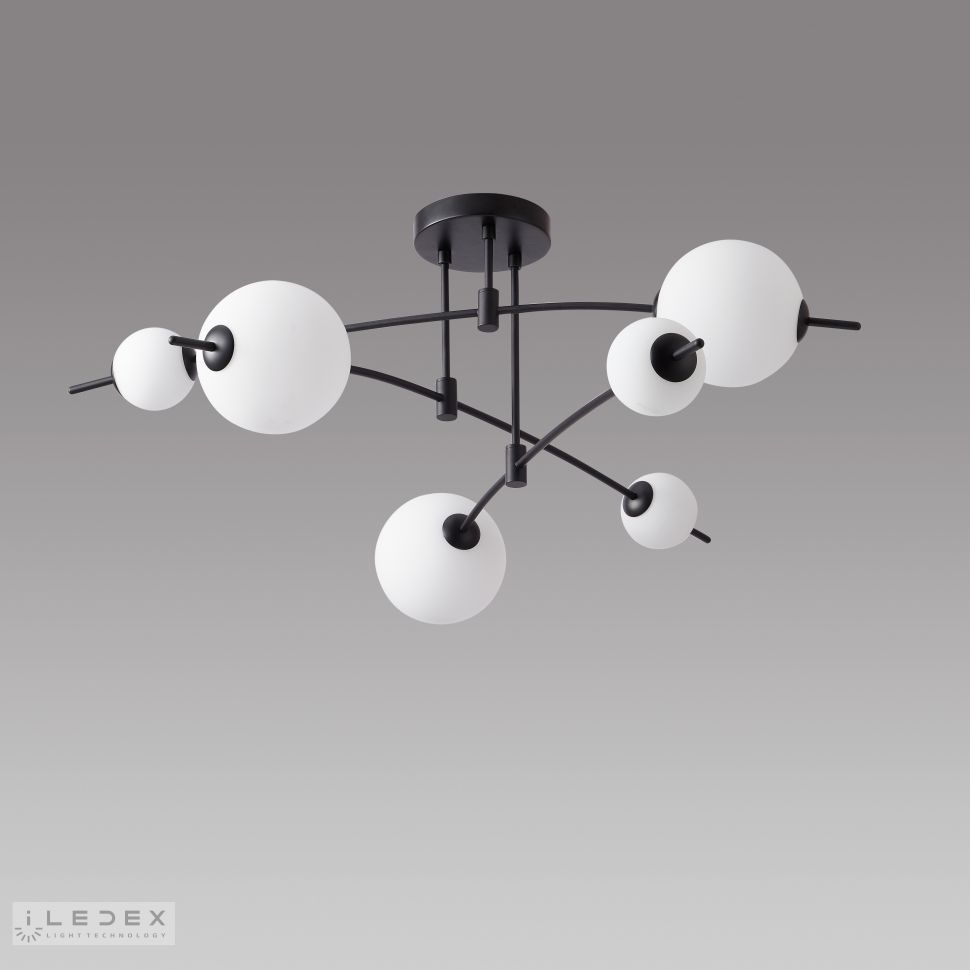 Светильник 128-50 см, LED*60W, 3000K, iLedex Epical 6827-6 BK+WH, Черный