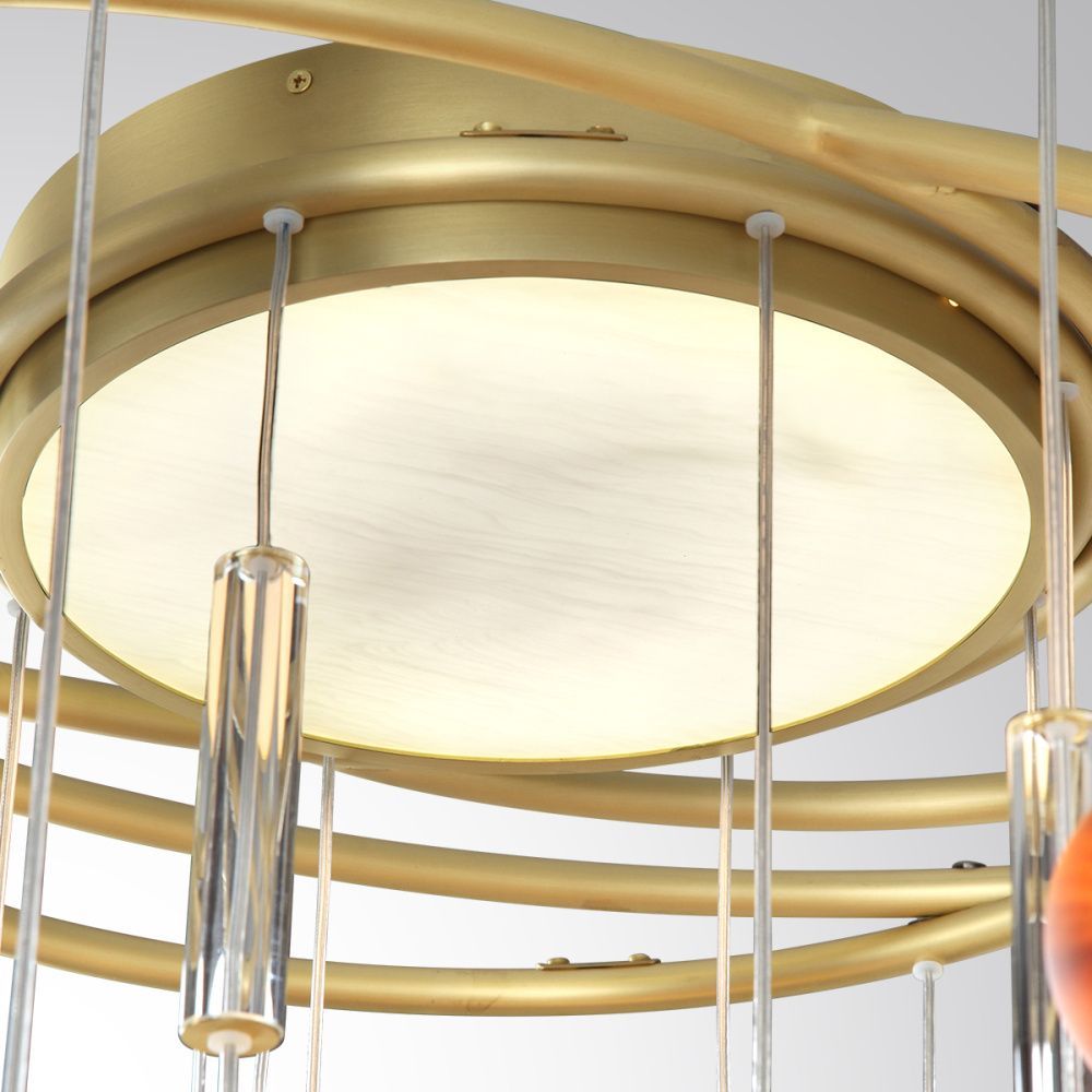 Светильник 79 см, G9 x 20 x 5W + LED 20W 2500K, Odeon Light 5457/21C, латунь