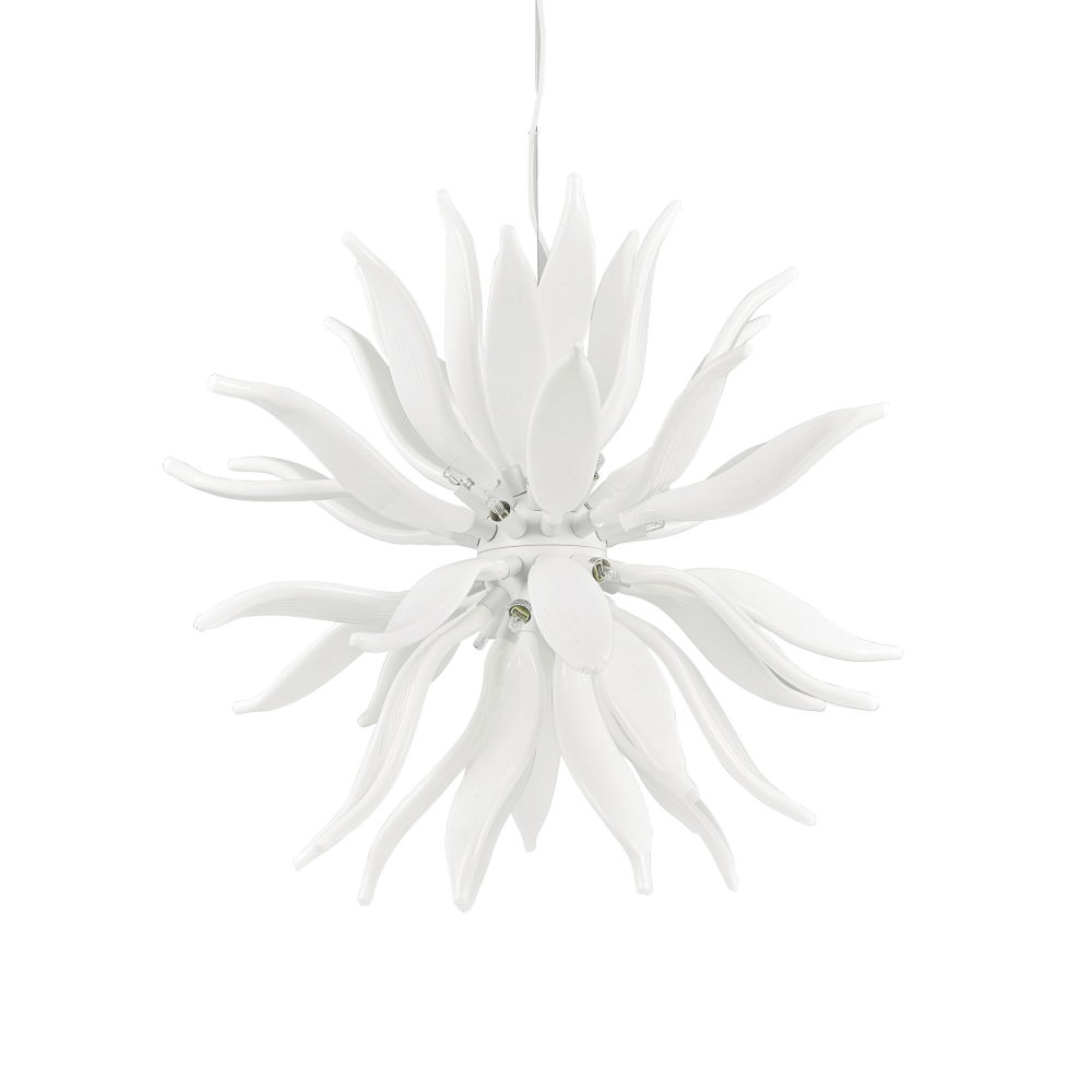 Люстра подвесная ideal lux Leaves SP12 макс.12x40Вт G9 Белый 112268. 95/47/25 см