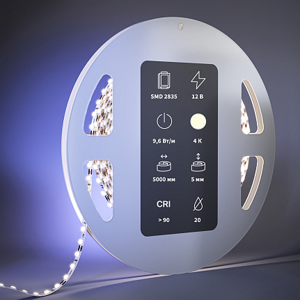Узкая светодиодная лента Ultra 12В 2835 9,6Вт/м 2700К 5м IP20 201105 Maytoni  Led Strip, цена за метр, отгружается по  5 м