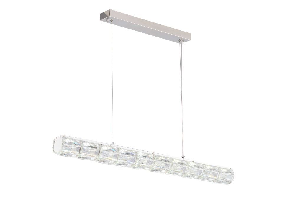 Люстра L1000 x H1200 мм, Светодиодная лента 40W  4000K NewRgy CHROME+CLEAR (Хром + Прозрачный Хрусталь) 2405R/40W CHROME+CLEAR