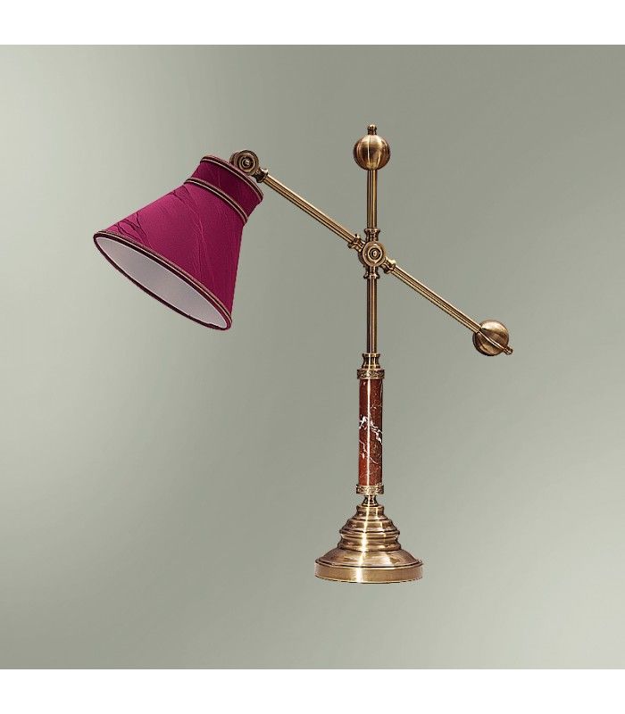 Настольная лампа Good light (Фотон) с абажуром 21-69.57/3857, бронза, бордовый