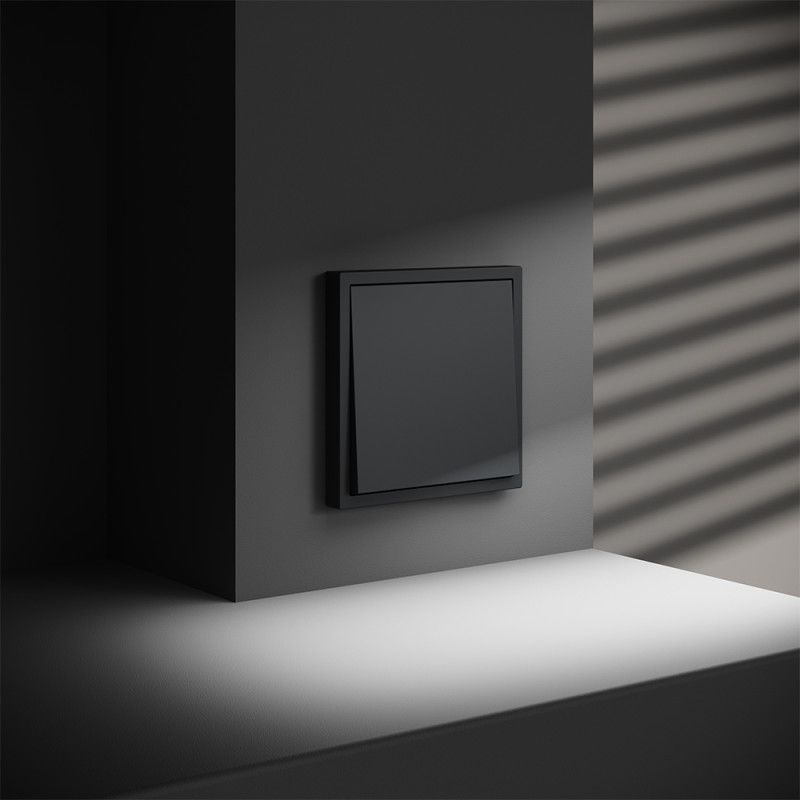 Заглушка Voltum S70 с суппортом, графит пластик Soft touch VLS080107