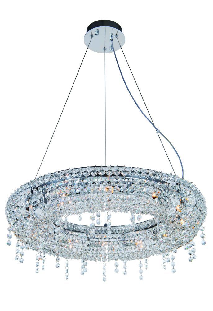 Люстра Ø600 x W120 x H100 мм, G9 9*7W (63W) NewRgy CHROME (Хром) 2844R/9A CHROME+CLEAR