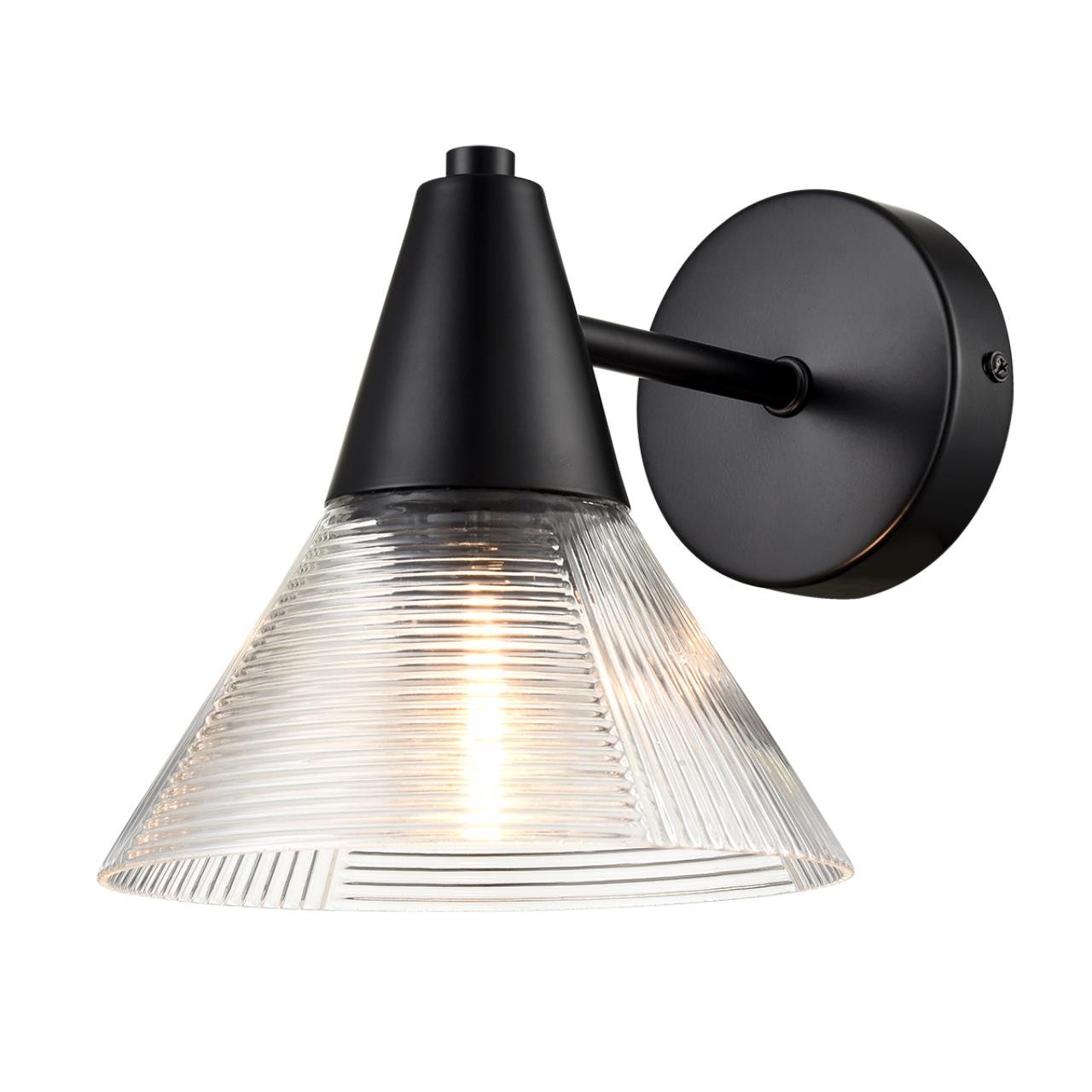 Бра 17*17,5 см, 1*E27 Lumion CORNE 6595/1W черный, прозрачный