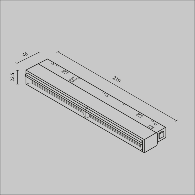 Светильник 21,9*2,2*4,6 см, LED, 12W, Maytoni Technical Parete TR106-4-12W-DS-B черный, 3000-6000K, 120°, Dim Exility
