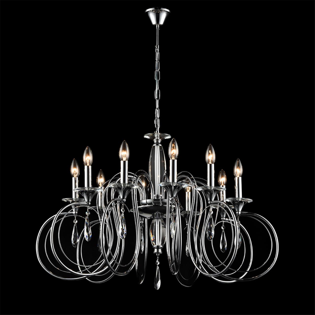 Люстра подвесная 98,5*110 см, 10*E14 Lumion Laoka 8032/10 хром