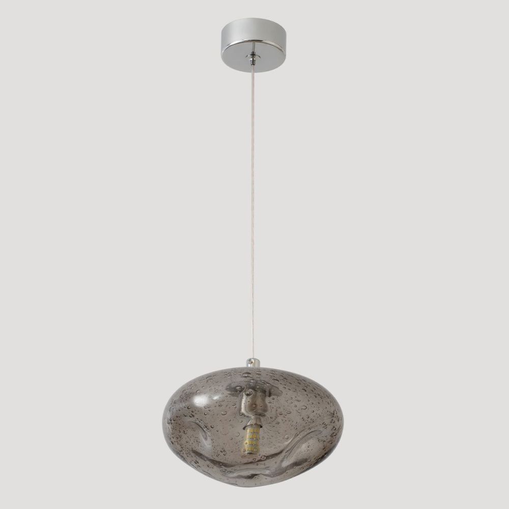 Подвесной светильник 15 см, Crystal Lux FORMLESS SP1 SMOKE, хром