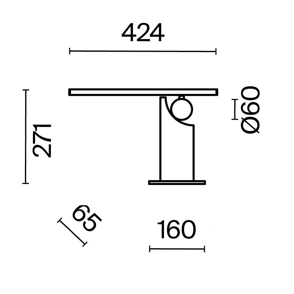 Настольная лампа 42,4*6,5*-27,1 см, *LED*9W, 3000K, Maytoni Monumento MOD467TL-L9BS3K, Латунь