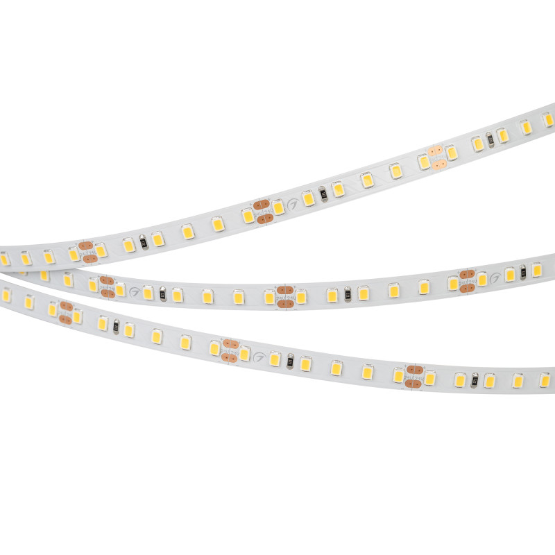 Лента RT-A120-8mm 24V Warm2400 (14.4 W/m, IP20, 2835, 5m) (Arlight, Открытый) 018111(2). Цена указана за 5 метров. Продается кратно 5 метрам.