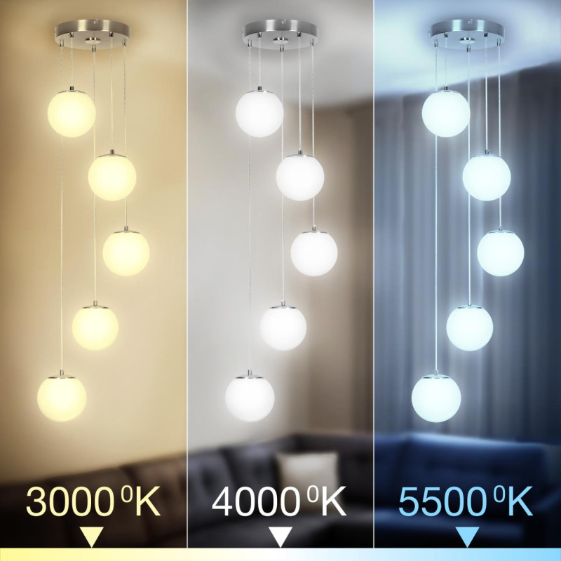 Люстра 45*120 см, LED*60W, 3000-5500К, 6000Lm, 22 м2 Матовый хром Citilux Адам CL228A051