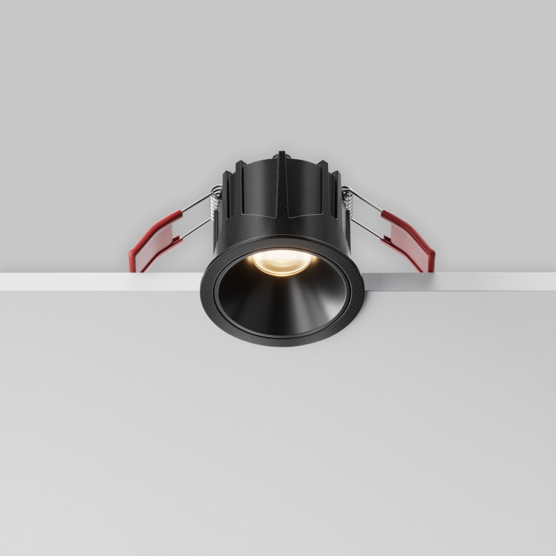 Встраиваемый светильник 6,5*6,5*5,2 см,  LED, 10W, 3000К, Maytoni Technical Alfa LED DL043-01-10W3K-RD-B-1 черный