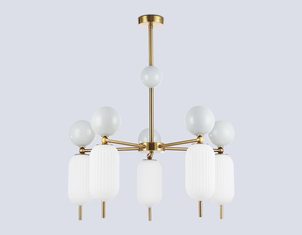 Светильник на штанге **37-75 см, 5*G9*28W, K, Ambrella Light High Light LH53104, латунь