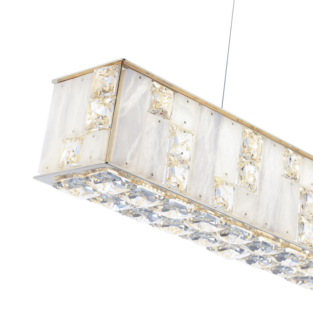 Люстра 12,5*105*100 см, LED 1*50W, 3700 К, Odeon Light Crossa 5072/50L, золото/прозрачный/белый