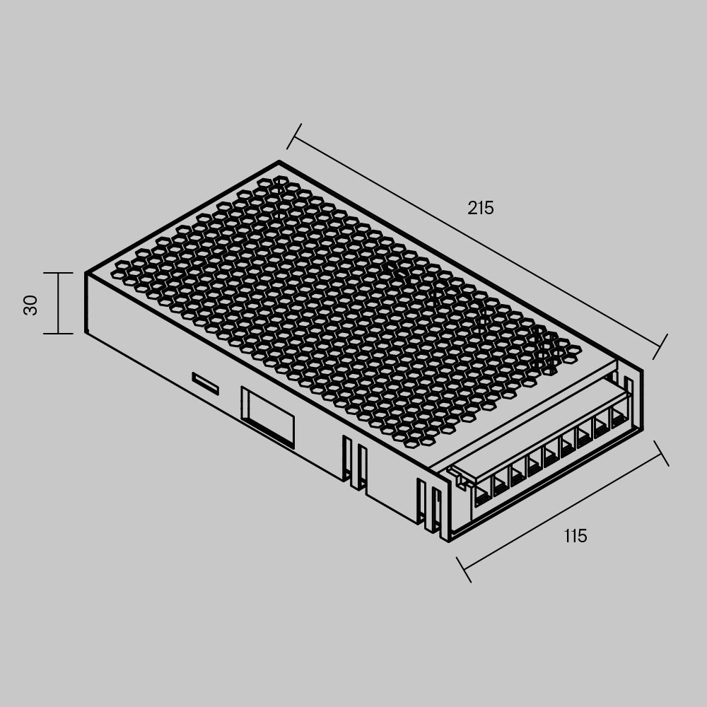 Блок питания PSL002 12V 300W IP 20 811012, 22*12*3 см, Maytoni Led Strip 811012, Серебро