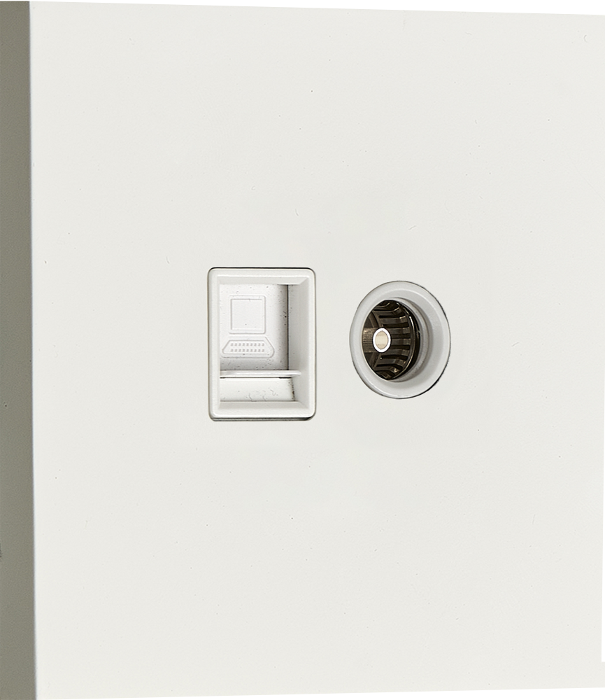 Donel N96 Комбинированая розетка TV + RJ45 (двойная) cat.6/ClassE, Белый, серия DT, DT306WH