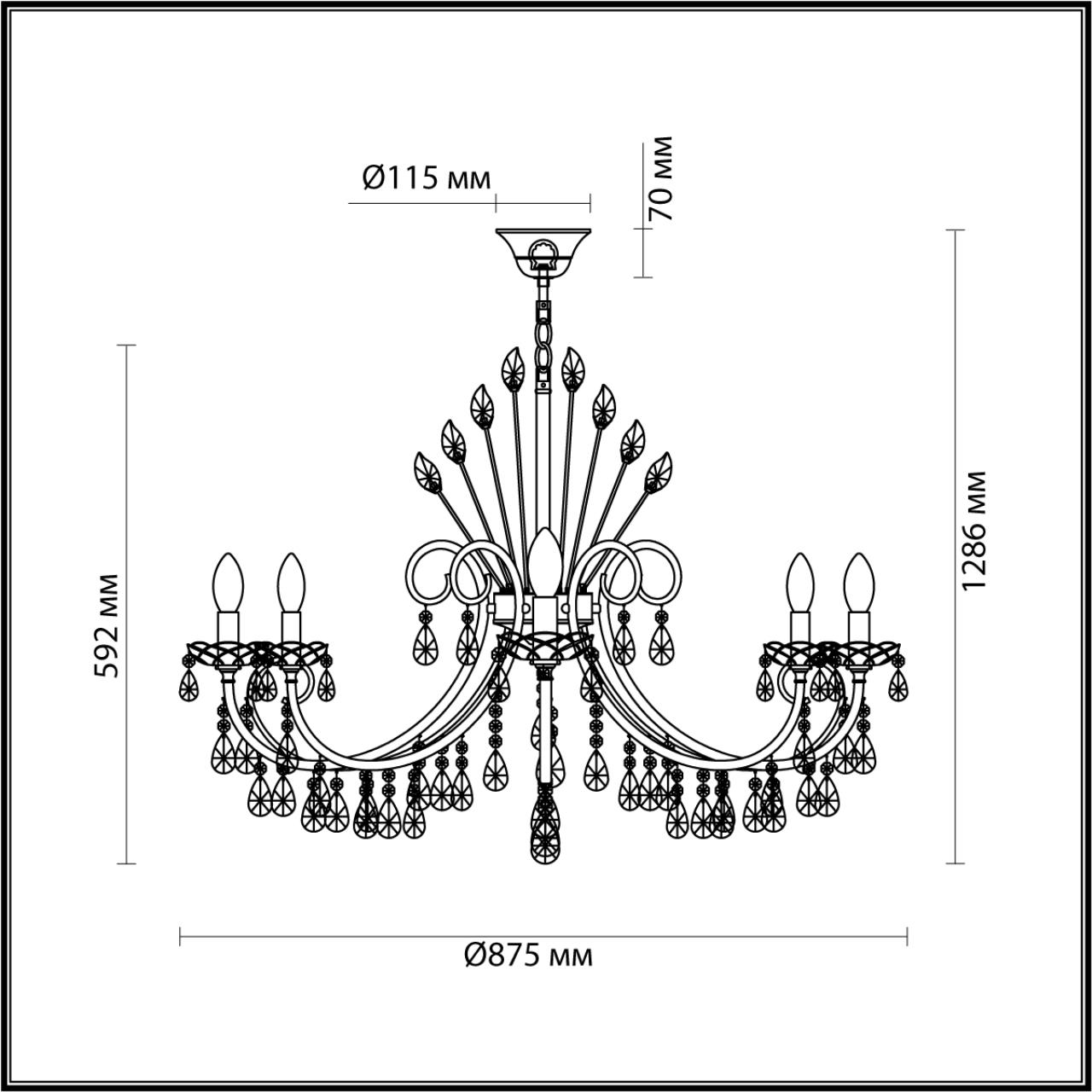 Светильник 88 см, Odeon Light HALL VERSIA 4977/10, золото