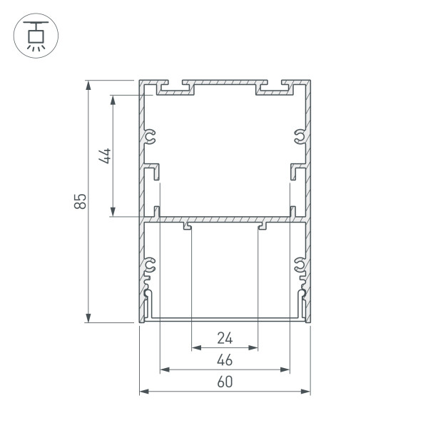 Профиль Arlight 033818 300*6*8,5 см. Цена указана за 3 метра. Продается кратно 3 метрам.  экран отдельно
