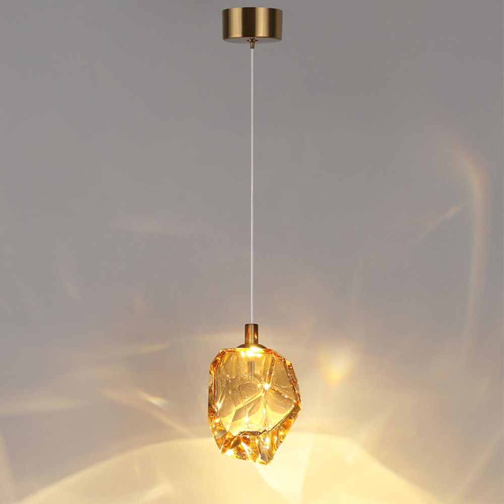 Подвесной светильник 13*16*250- см, 1*LED*4W, 3000K, Odeon Light Gemme 7111/4LB, золотой