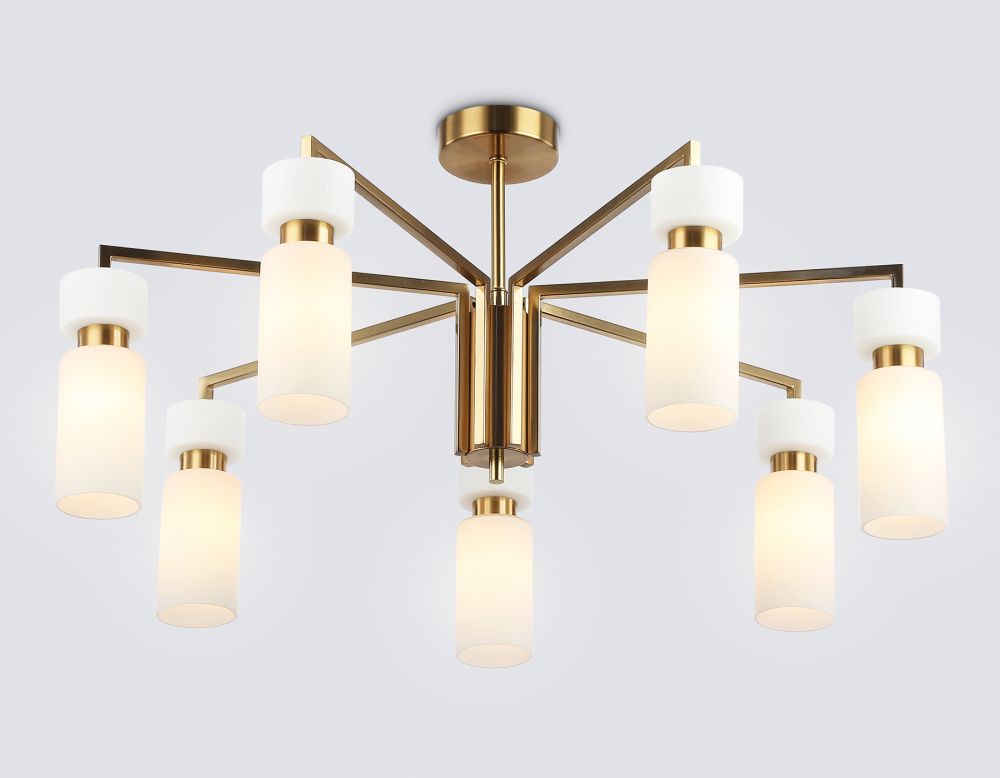 Люстра на штанге **18-35 см, 7*E14*40W, K, Ambrella Light High Light LH56126, латунь