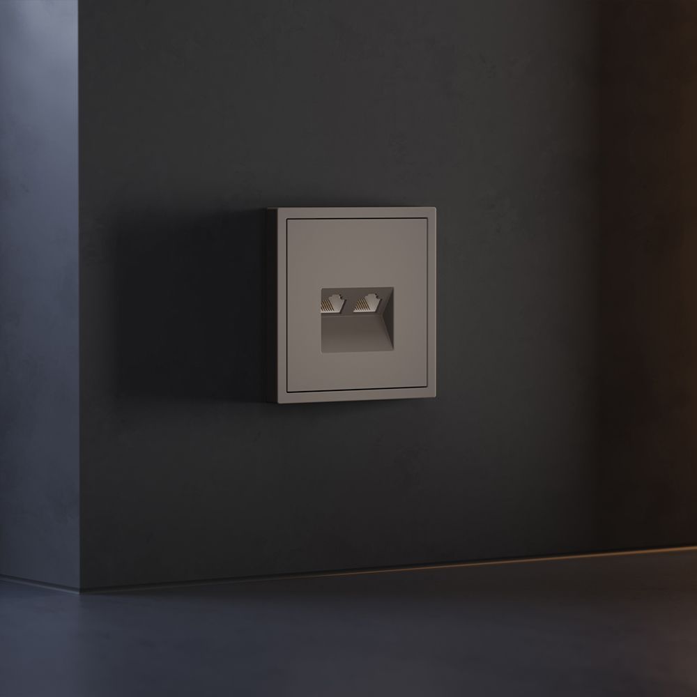 Накладка для розетки компьютерной двойной RJ45+RJ45 кат.6, S70, капучино Voltum VLS001414