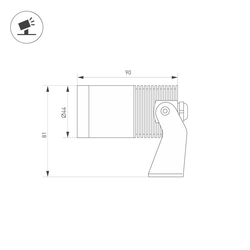 Прожектор Arlight 037787 4,2*4,2*7,7 см, 8W, белый (теплый)K,