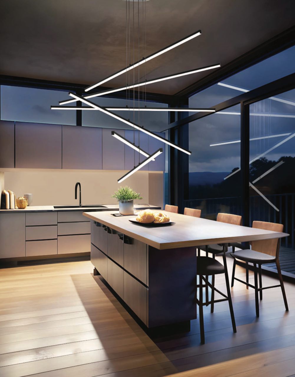 Светильник 120 см, 100W, 3000-5500K, 8500 Lm, 22 м2 Citilux Trent CL203640 LED, белый