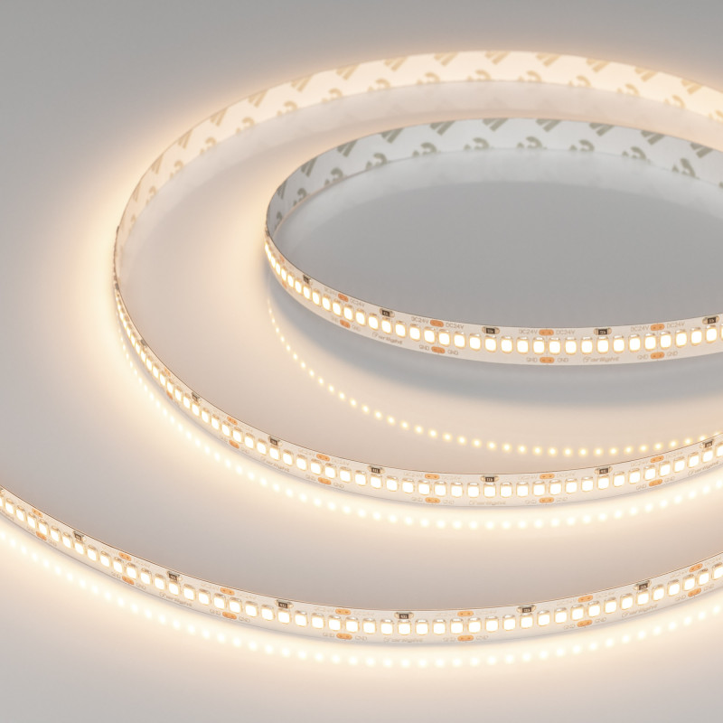 Лента UL-A252-10mm 24V Warm3000 (11 W/m, IP20, 5m) (Arlight, 7 лет) 042319. Цена указана за 5 метров. Продается кратно 5 метрам.