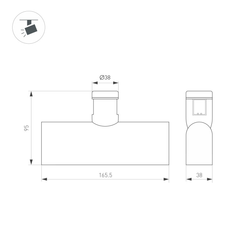 Светильник на шине Arlight 047780 16,55*3,8*9,5 см, 8W, белый (дневной)K,