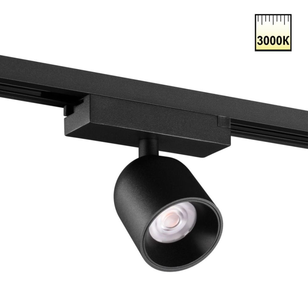 Трековый однофазный 2-х жильный светильник 5 см, 10W, 3000K, Novotech Port Solette 359803, черный