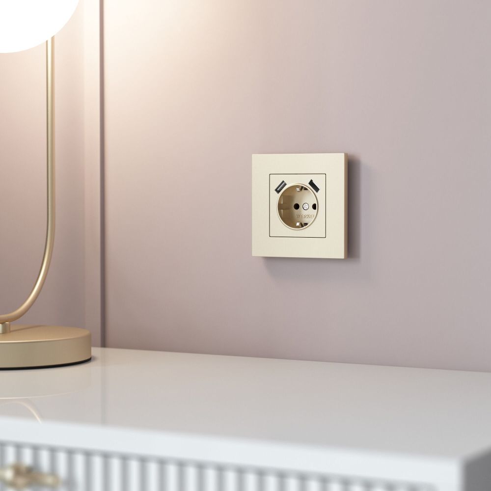 W0012911 Рамка на 1 пост Slab, шампань софт Werkel, 4690389218385