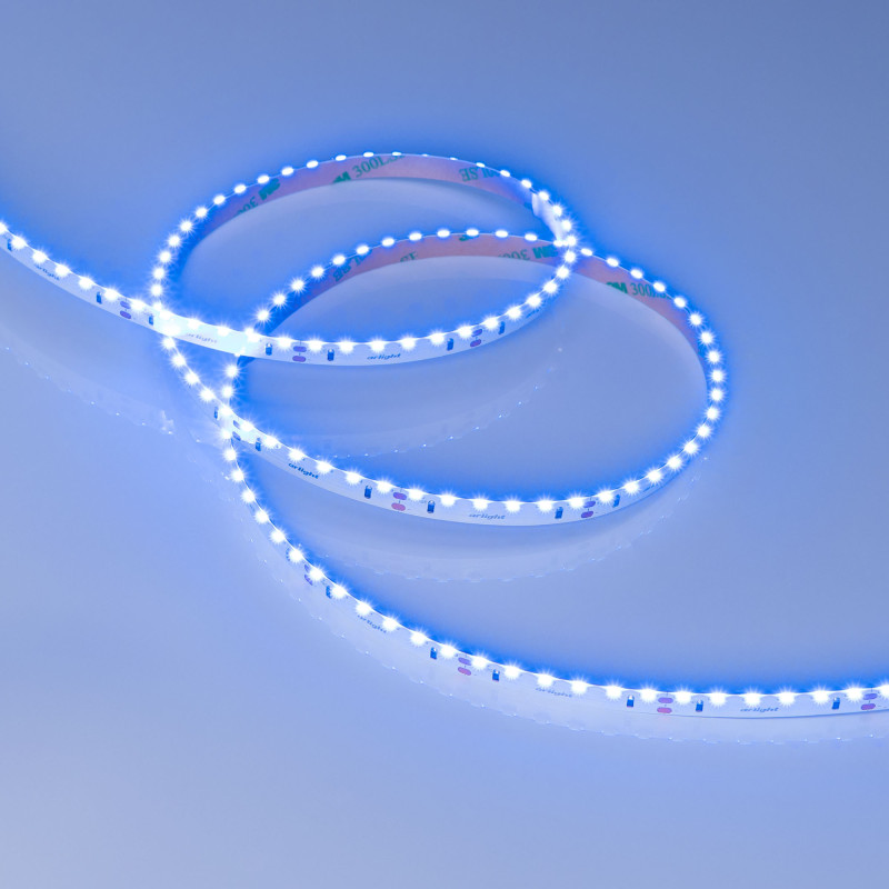 Лента RS-S120-8mm 24V Blue (9.6 W/m, IP20, 3014, 5m) (Arlight, боковое свечение) 037153. Цена указана за 5 метров. Продается кратно 5 метрам.
