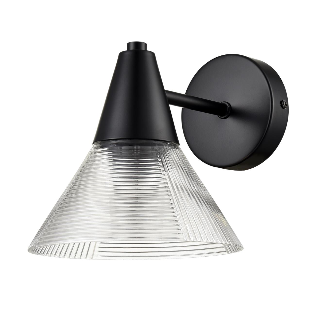 Бра 17*17,5 см, 1*E27 Lumion CORNE 6595/1W черный, прозрачный