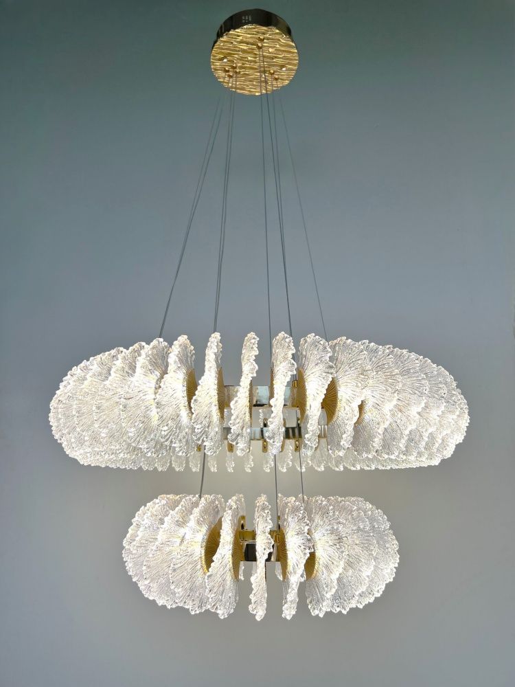 Люстра 8846-800+500, D800*H340 мм / D500*H340 мм LED, 198W, 3000/4000/6000K, Alva Donna, Золото