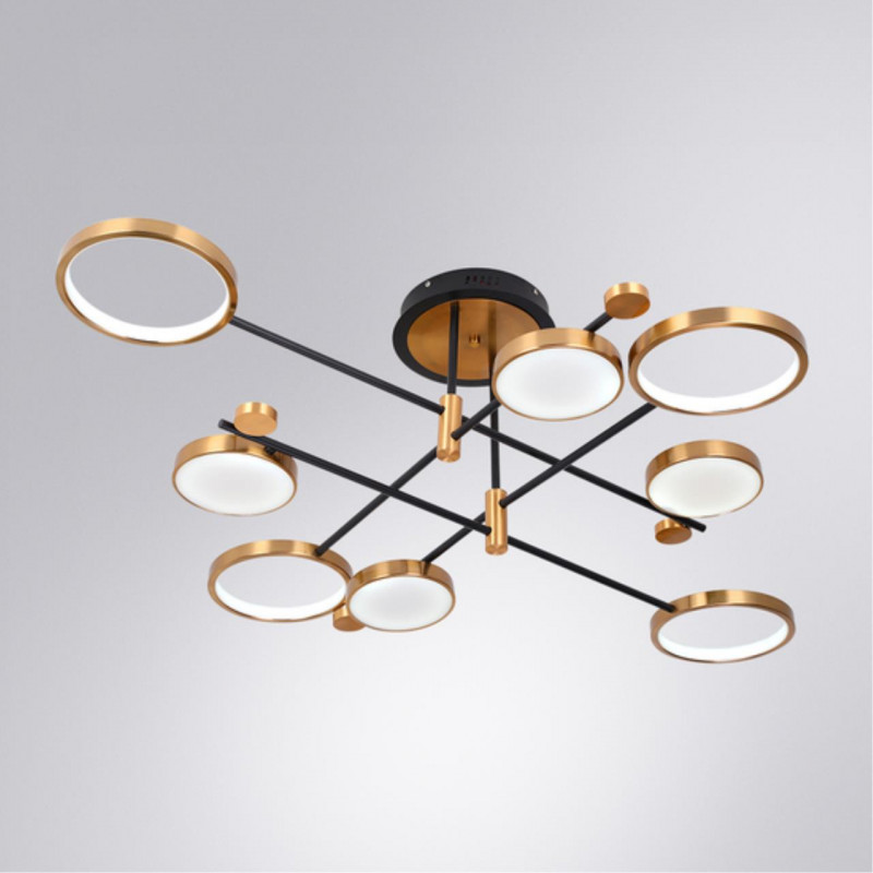 Люстра 80W 3000K-6400K Arte Lamp HOLLY A1364PL-8PB медь/черный