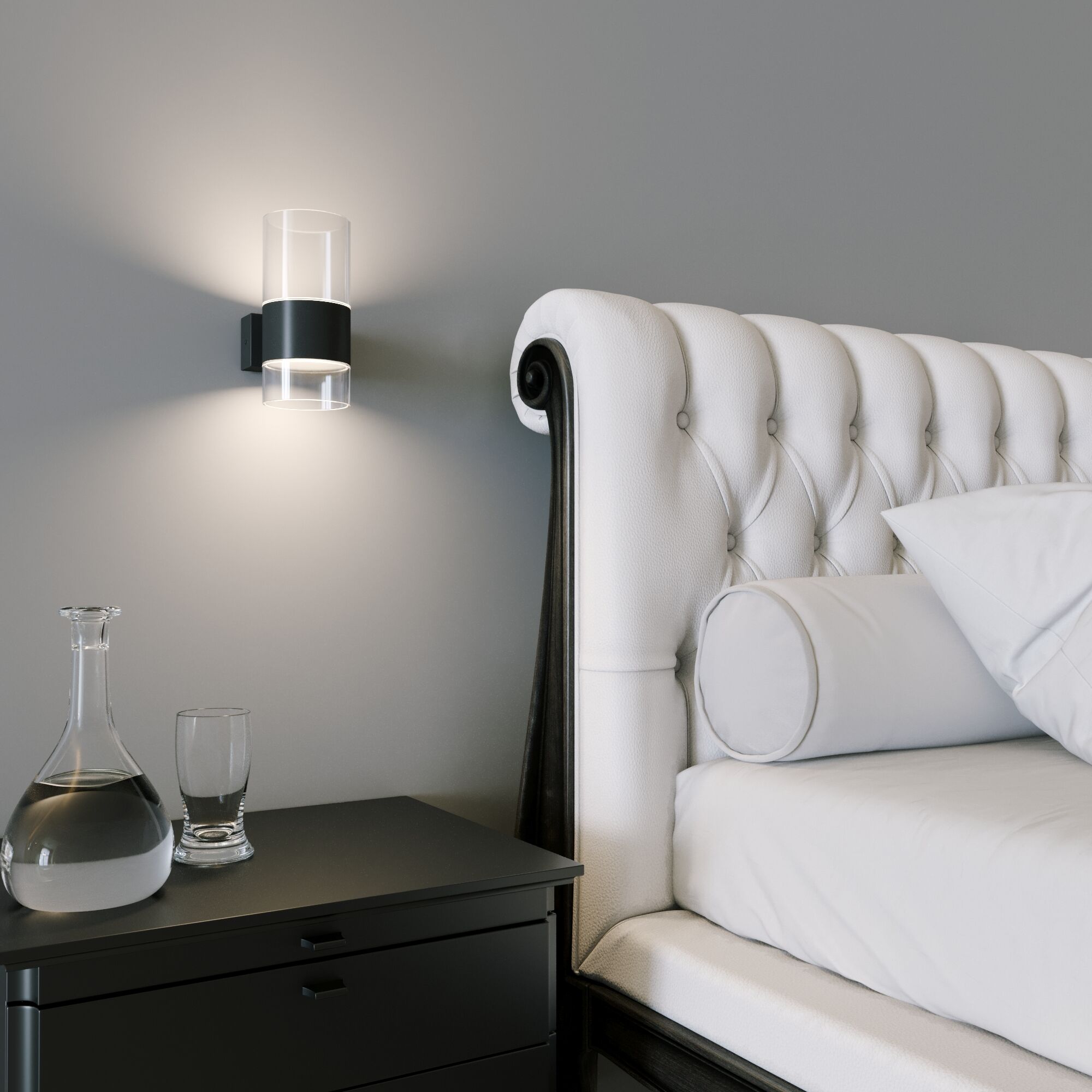 Бра со стеклянным плафоном 11*8*17 см, *LED, 6W, 4200 Eurosvet Watford 40021/1 LED, черный