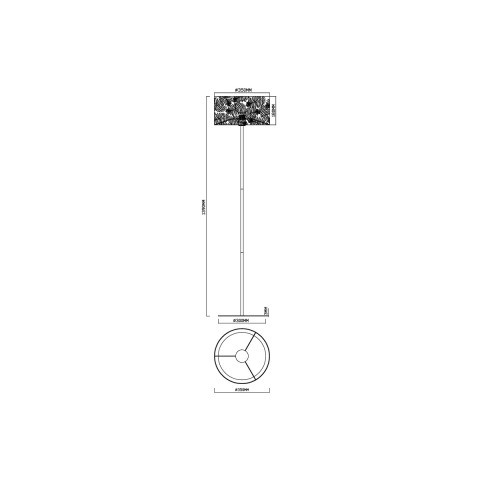 Торшер  35*139 см, 1*E27 черный Vele Luce Simonetta VL4292F01