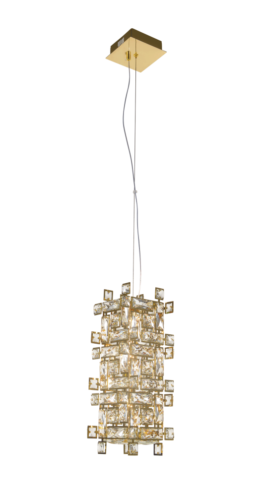 Люстра L170 x W170 x H400(1400), мм, 2*40W (80W), GOLD+CLEAR (Золото + Прозрачный Хрусталь) NewRgy 6078E/2A GOLD+CLEAR