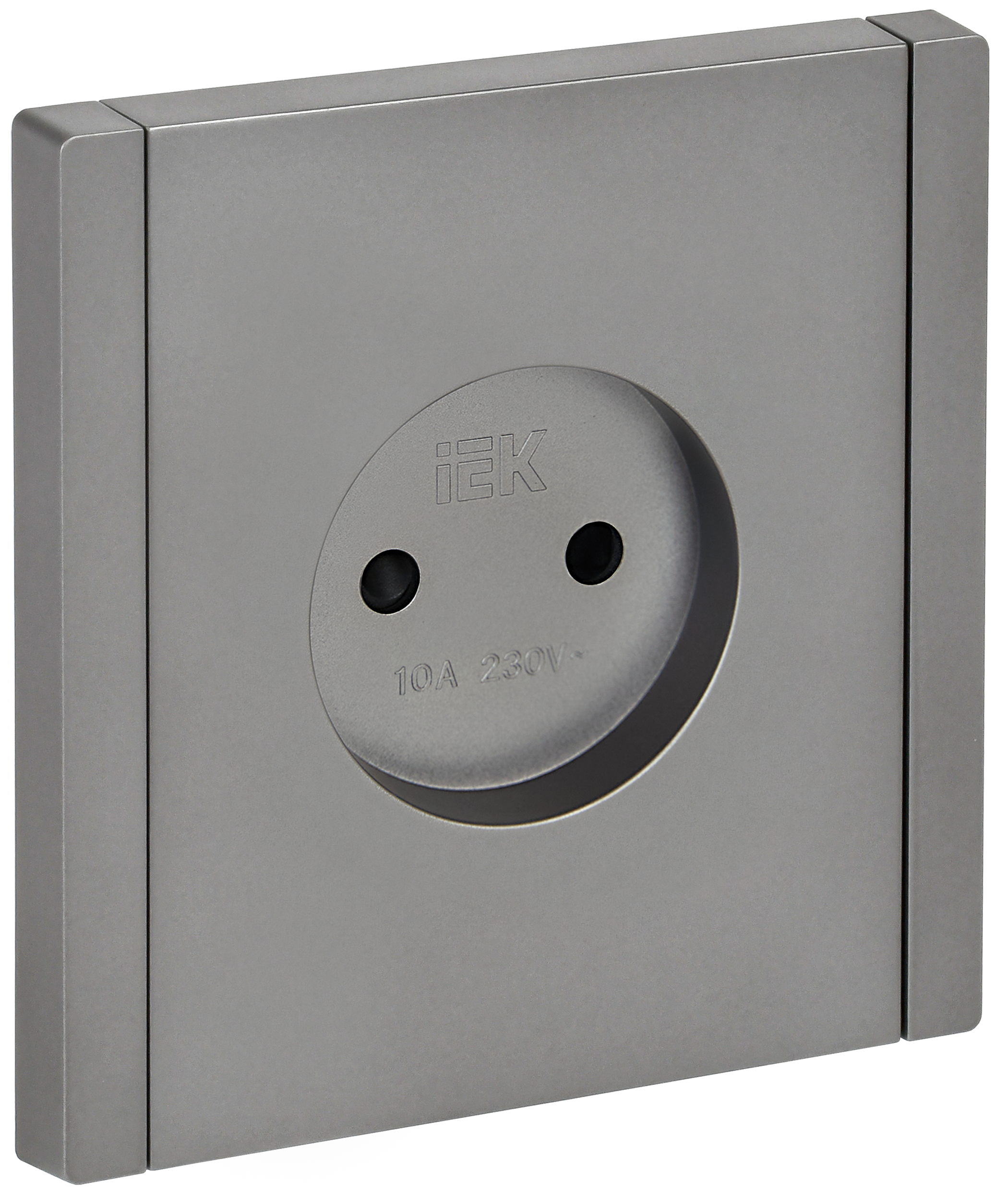 Розетка без з/к с з/ш в/к 10А FP517 стальной IEK FORTE&PIANO, FP-R13-10-K46