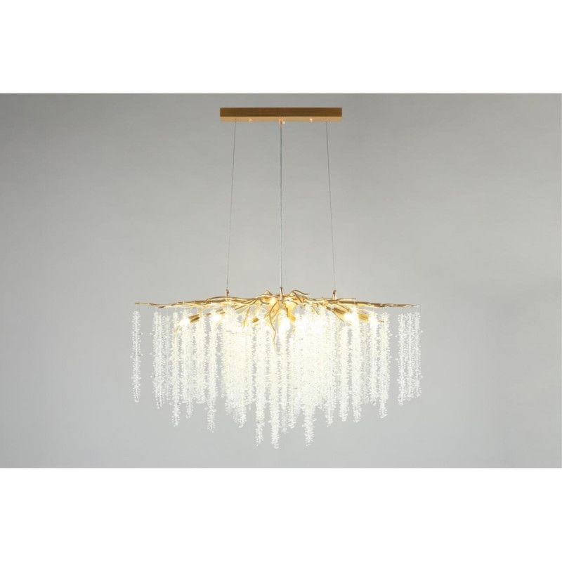 Подвесная люстра 100*50*80-180 см, 10*G9, 5W, Aployt PAULINA APL.848.23.10, золотой