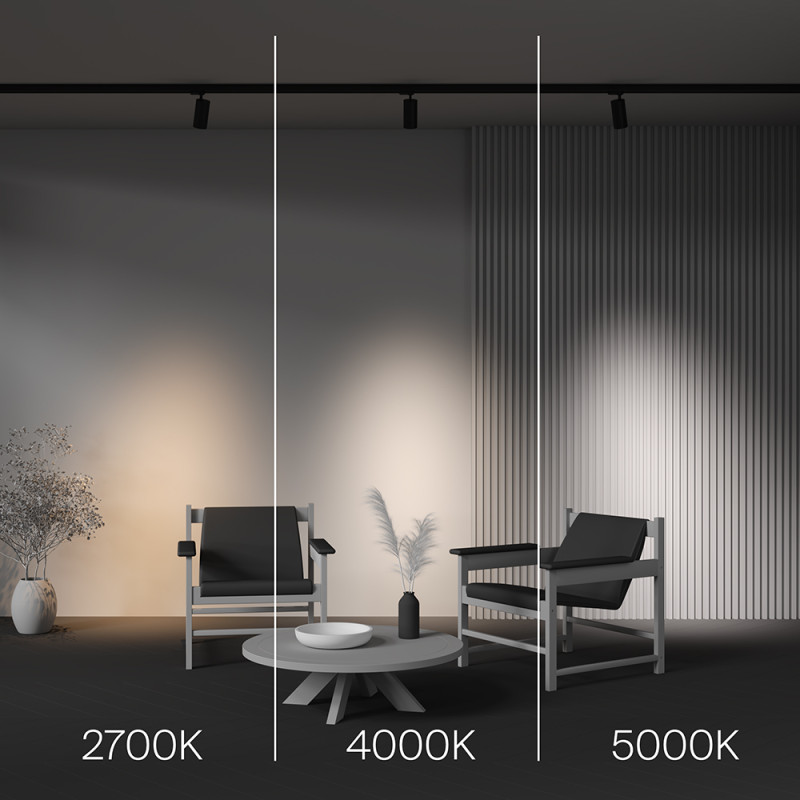Трековый трехфазный светильник 7 см, 20W, 2700-5000K, Maytoni Focus Led TR197-3-20WCCT-M-B, черный