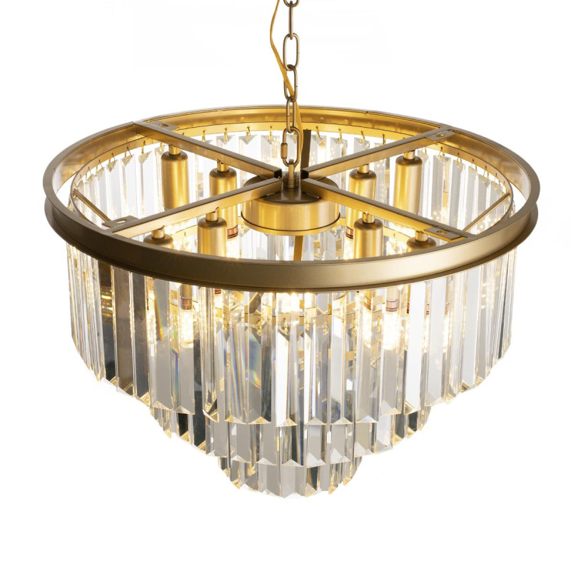 Подвесная люстра Loft IT Prism Clear 10019/500C, диаметр 50 см, золото