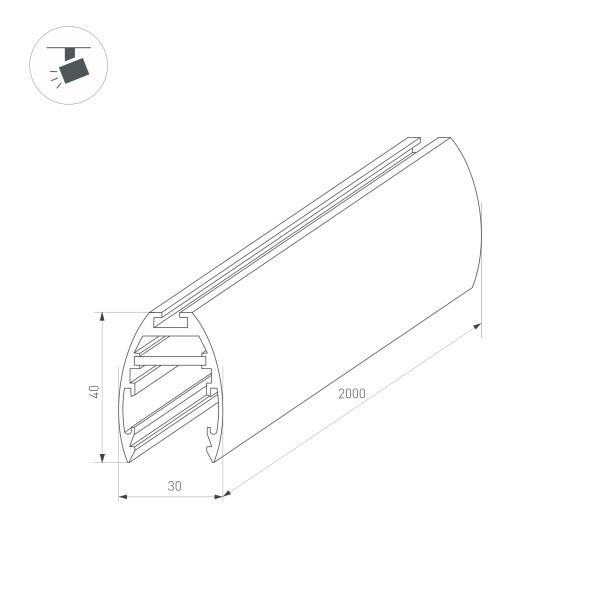 Шинопровод Arlight 034228 200,3*3*4 см. возможна установка на подвес (приобретается отдельно)
